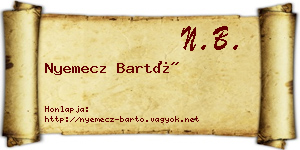 Nyemecz Bartó névjegykártya